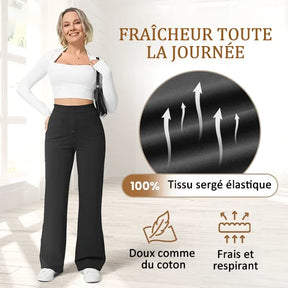 Pantalon Taille Haute Extensible avec Poches Latérales