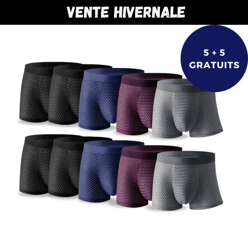 Kit de 10 Boxers en Fibre de Bambou